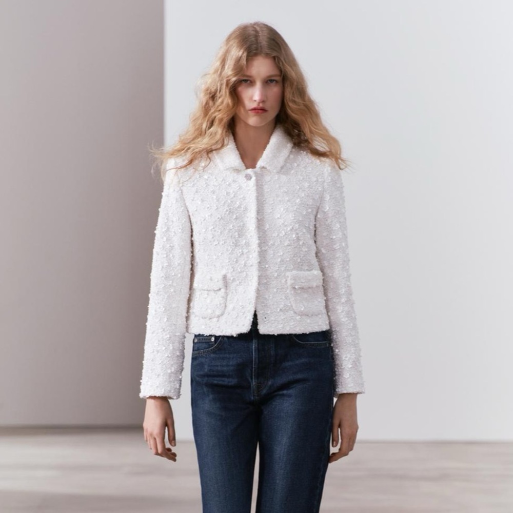 NWT Zara Sequin Cropped Jacket- Size S